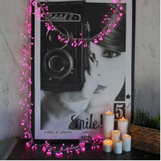 Гирлянда Мишура LED 3 м прозрачный ПВХ, 288 диодов, цвет розовый