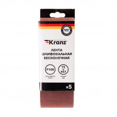 Лента шлифовальная бесконечная, 75х457мм, P100 (5 шт/уп) KRANZ