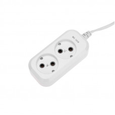 Удлинитель 2 гнезда, 3м, 2х0,75мм², б/з, белый PROconnect