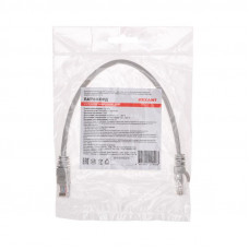 Патч-корд U/UTP, CAT 5e, RJ45-RJ45, 26AWG, LSZH, серый, 0,3м REXANT