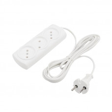 Удлинитель STANDARD 3 гнезда, 3м, 2х0,75мм² , б/з, белый PROconnect