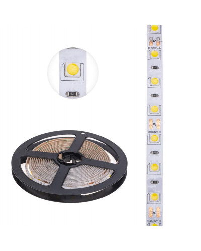 Лента светодиодная 12В, SMD5050, 14,4Вт/м, 60 LED/м, 4000К, 10мм, 3м, для БП с клеммами, IP65 LAMPER