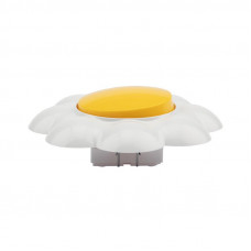 Выключатель одноклавишный HAPPY Ромашка с/у, желтый/белый KRANZ