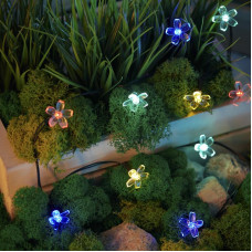 Гирлянда садовая (каскад) Ночной букет 4м, мультиколор, с аккумулятором и выносной солнечной панелью LAMPER