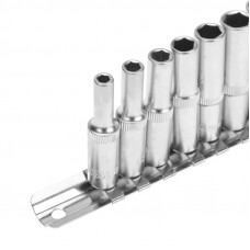 Набор удлиненных торцевых головок 1/4, шестигранные, CrV, 10 шт., 4-13мм REXANT
