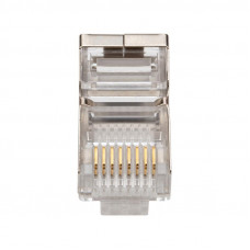 Разъем сетевой LAN на кабель, штекер 8Р8С (RJ-45), под обжим, в экране, 10шт. REXANT