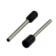 Наконечник штыревой втулочный изолированный F-18 мм 1.5 мм² (НШВи 1.5-18) черный REXANT