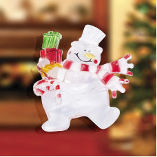 Снеговик с подарком RGB на присоске