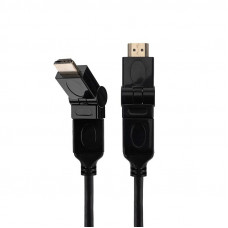 Шнур HDMI - HDMI 1.4, 2м, Gold, с фильтрами, угловой 360° REXANT