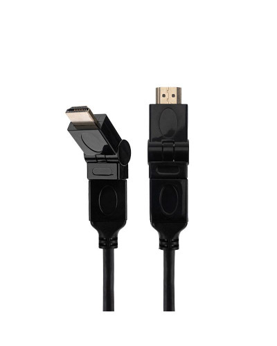 Шнур HDMI - HDMI 1.4, 2м, Gold, с фильтрами, угловой 360° REXANT