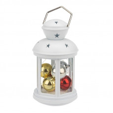 Декоративный фонарь с шариками 12х12х20,6 см, белый корпус, теплый белый цвет свечения NEON-NIGHT