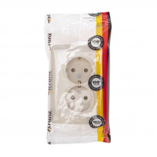 DEA Розетка 2-ая с/з с/у 16А Беж KRANZ