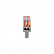 Клемма СМК 222-422D проходная 2-полюсная, с креплением на DIN-рейку (0,08-4 мм²), серая (5 шт./уп.) REXANT