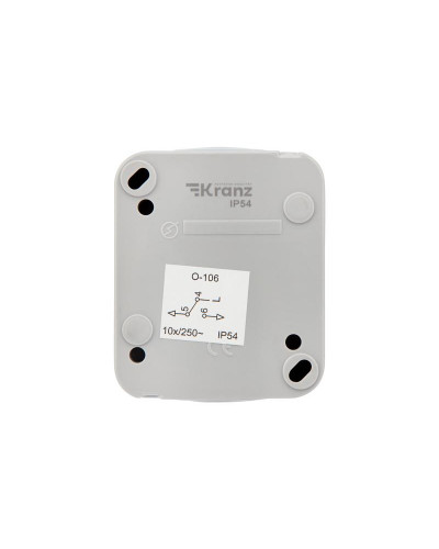Переключатель проходной Mini OG IP54 о/у, серый KRANZ