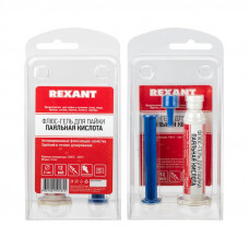 Флюс-гель для пайки, ПАЯЛЬНАЯ КИСЛОТА, 12мл, техно-шприц, блистер REXANT