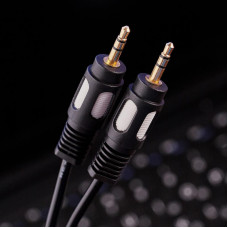 Шнур Стерео 3,5мм штекер - Стерео 3,5мм штекер, 1,5м, Gold REXANT