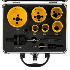 Набор коронок Bimetal (22, 25, 35, 40, 51, 67), 11 предметов, металлический кейс KRANZ