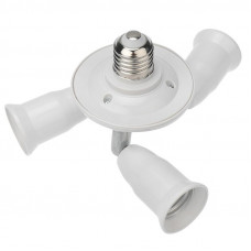 Разветвитель цокольный Е27-3хЕ27 (поворотный цоколь) белый REXANT