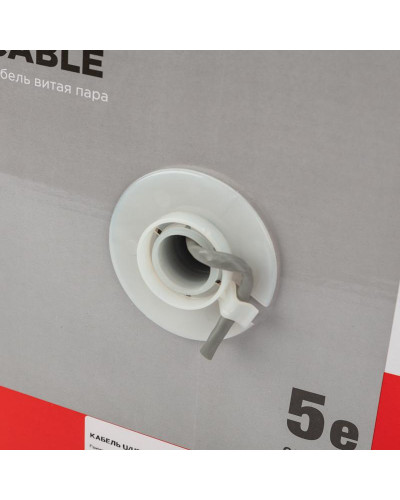 Кабель витая пара U/UTP, CAT 5e, ZH нг(А)-HF, 4PR, 24AWG, INDOOR, SOLID, серый, 305м REXANT