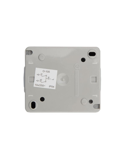 Выключатель двухклавишный INDUSTRIAL IP54 о/у, серый KRANZ