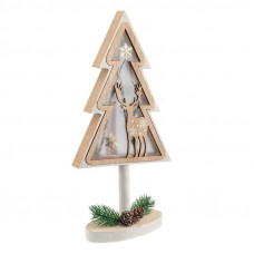 Деревянная фигурка с подсветкой Елка на подставке 14,5х5х30 см