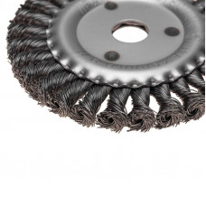 Щетка дисковая для УШМ, крученая стальная проволока, 150мм, отв. 22,23мм KRANZ