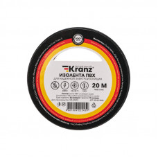 Изолента ПВХ 0,13х15мм, 20м, черная KRANZ