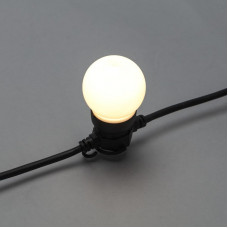 Уличная гирлянда Лофт 10м, черный каучук, 20 матовых ламп х 5 LED, влагостойкая IP44