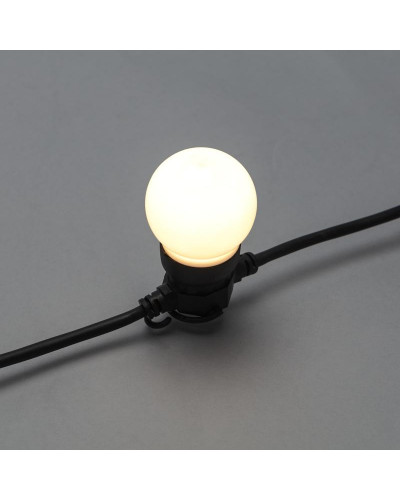 Уличная гирлянда Лофт 10м, черный каучук, 20 матовых ламп х 5 LED, влагостойкая IP44