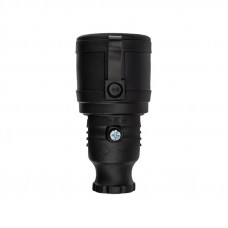 Розетка влагозащищенная переносная с крышкой 1 гнездо, с/з, 16А, IP44 каучук, черная REXANT