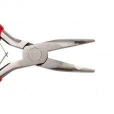 Тонкогубцы изогнутые мини 120мм никелированные, авторазжим, обливные рукоятки REXANT