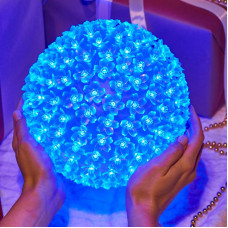 Шар светодиодный 230V, диаметр 20 см, 200 светодиодов, цвет синий