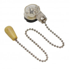 Выключатель для настенного светильника c деревянным наконечником, серебряный, 1 шт. REXANT