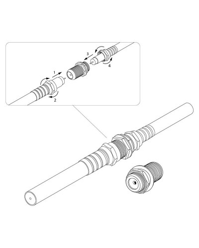 Переходник гнездо F – гнездо F, бочка с кольцом REXANT