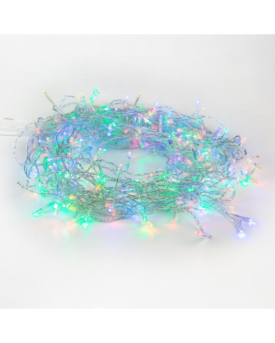 Гирлянда светодиодная универсальная 100 LED Мультиколор 10 метров, прозрачный ПВХ, с контроллером