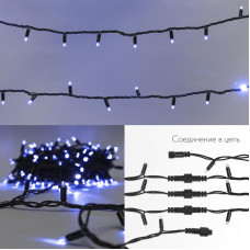 Гирлянда светодиодная Нить 20м 200 LED СИНИЙ черный каучук IP67 постоянное свечение 230В соединяется нужен блок 315-000 NEON-NIGHT