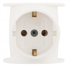 Тройник электрический универсальный 16А одно гнездо с/з белый REXANT