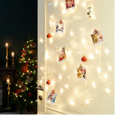 Гирлянда Твинкл Лайт 6 м, прозрачный ПВХ, 40 LED, цвет ТЕПЛЫЙ БЕЛЫЙ