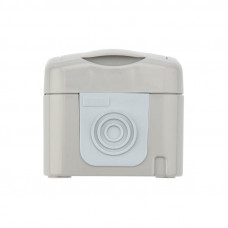 Розетка одноместная Mini OG IP54 с/з, о/у, серая KRANZ