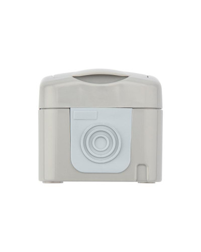 Розетка одноместная Mini OG IP54 с/з, о/у, серая KRANZ