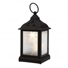 Декоративный фонарь 11х11х22,5 см, черный корпус, теплый белый цвет свечения с эффектом мерцания NEON-NIGHT