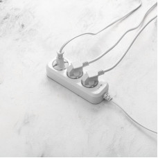 Удлинитель 3 гнезда, 3м, 2х0,75мм², б/з, белый PROconnect