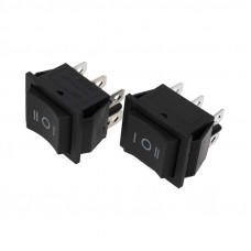 Переключатель клавишный 250V 15А (6с) (ON)-OFF-(ON) черный  с нейтралью  Б/Фикс  (RWB-508, SC-767)  REXANT