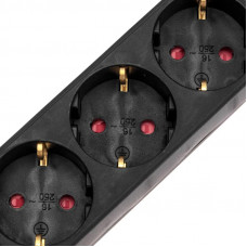 Удлинитель STANDARD 5 гнезд, 5м, 3х1,0мм², с/з, с выключателем, черный REXANT