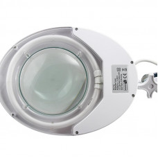 Лупа на струбцине круглая 5D с подсветкой и крышкой, ø127мм, белая (6025,ВО) REXANT