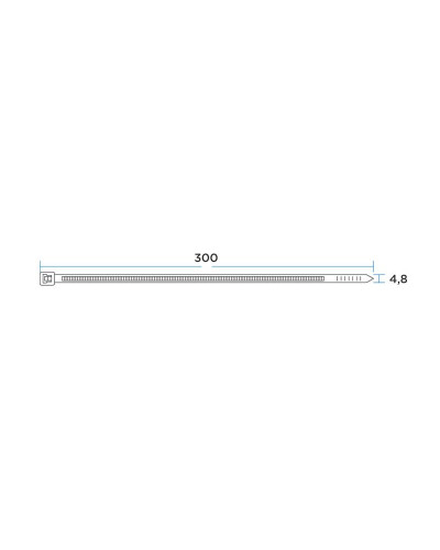 Стяжка кабельная нейлоновая 300x4,8мм, белая (100 шт/уп) PROconnect