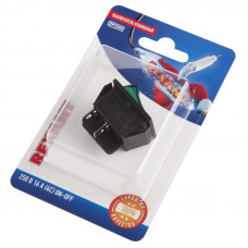 Выключатель клавишный 250V 16А (4с) ON-OFF зеленый  с подсветкой (RWB-502, SC-767, IRS-201-1)  REXANT (в упак. 1шт.)