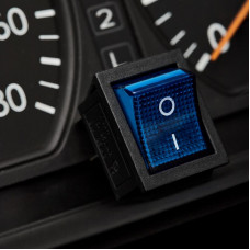 Выключатель клавишный 250V 16А (4с) ON-OFF синий  с подсветкой (RWB-502, SC-767, IRS-201-1)  REXANT (в упак. 1шт.)