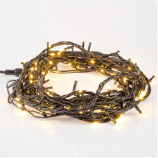 Гирлянда Нить управляемая 20м 200 LED ТЕПЛЫЙ БЕЛЫЙ черный ПВХ IP65 свечение с динамикой 230В нужен контроллер 217-204 NEON-NIGHT