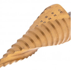 Сверло по металлу ступенчатое ТИТАН 4,0-30,0мм, 98мм, 65 HRC, Р6М5 TiN KRANZ